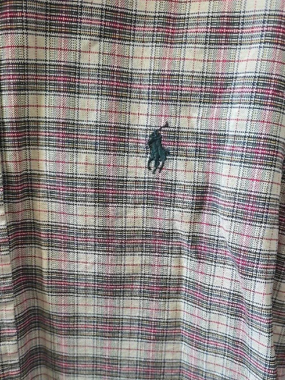 Polo by Ralph Lauren Plaid Button-Down Shirt in Tan and Burgundy